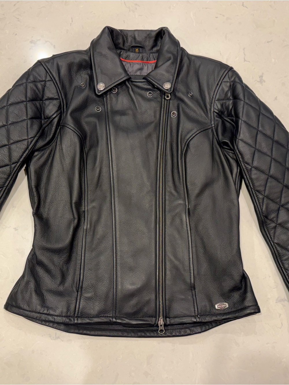 Harley-Davidson Women's Black Leather Motorcycle Jacket RN 103819